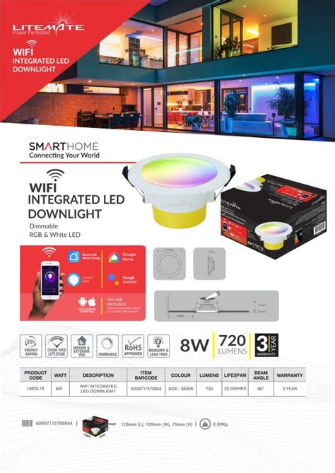 Litemate Wifi Integrated Led Downlight Watt Gentech