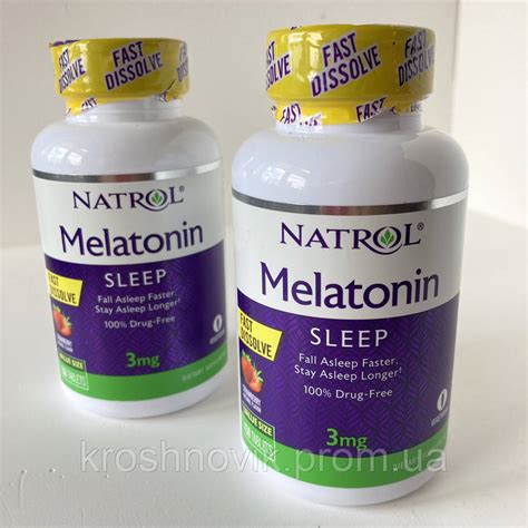 Купить Natrol Мелатонін Melatonin 3 мг, полуничний смак, 150 таблеток ...