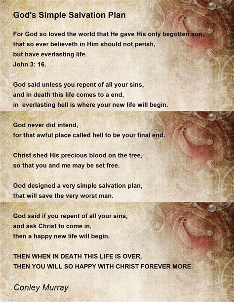 Gods Simple Salvation Plan By Conley Murray Gods Simple Salvation