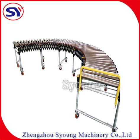 Gravity Manual Folding Roller Conveyor Extendible Telescopic Conveyor For Container Unloading