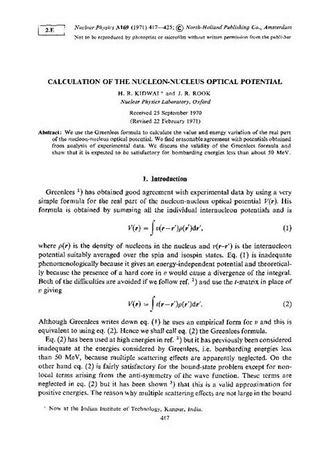 Pdf Calculation Of The Nucleon Nucleus Optical Potential Dokumen Tips