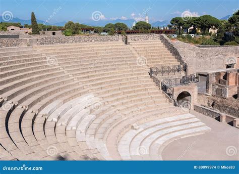 Small Roman Theater in the Ancient City of Pompeii Stock Photo - Image ...