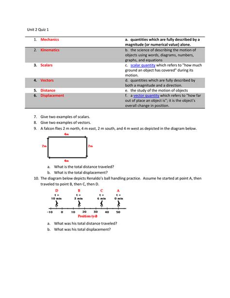 Distance And Displacement Practice Worksheet