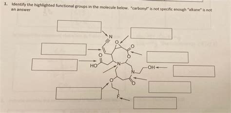 Solved 1 Identify The Highlighted Functional Groups In The Chegg