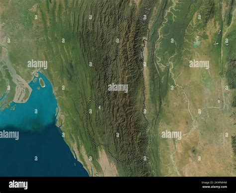 Chin, state of Myanmar. Low resolution satellite map Stock Photo - Alamy