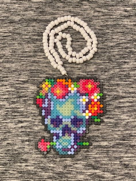 Sugar Skull Glow In The Dark Kandi Necklace For Festivals And Rave