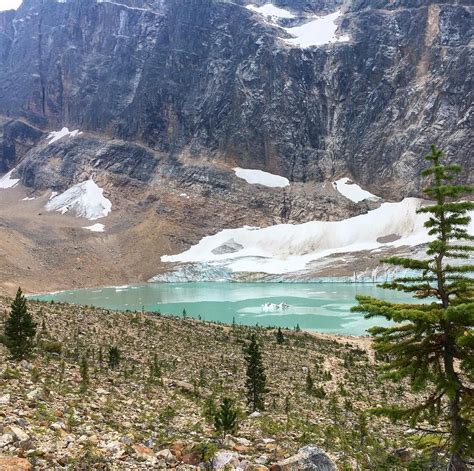 First Stop On My Little Hike The Glacier Lake In Front Of Mount Edith