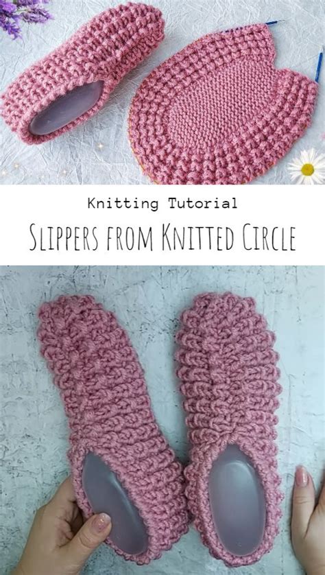 Knit Slippers From Knitted Circle