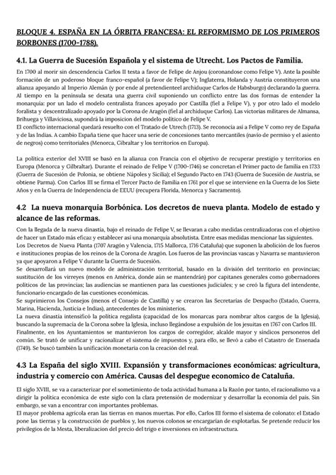 Epigrafe 4 BLOQUE 4 ESPAÑA EN LA ÓRBITA FRANCESA EL REFORMISMO DE