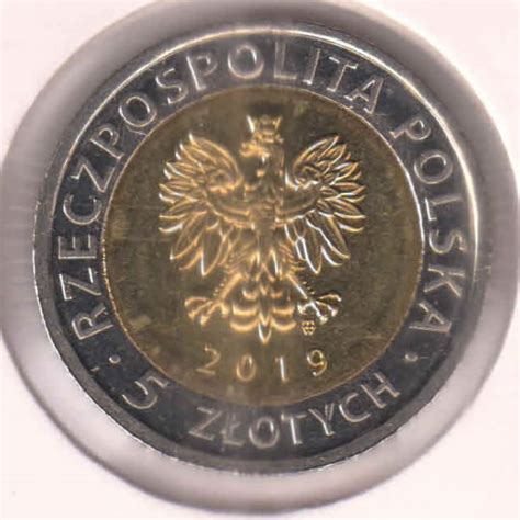 Poland 5 Zt 2019 Unc Bimetal Coin KB Coins Currencies