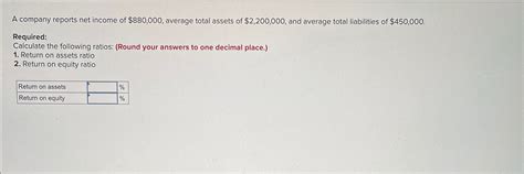 Solved A Company Reports Net Income Of Average Chegg