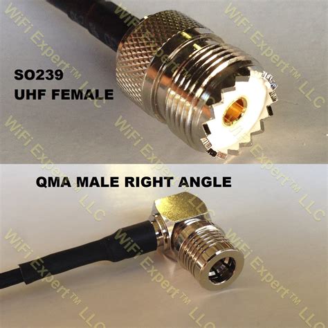 RG142 SO239 UHF Female To QMA MALE ANGLE Coaxial RF Pigtail Cable RF