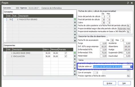 Cómo calcular paga extra con diferentes periodos de trabajo en Sage