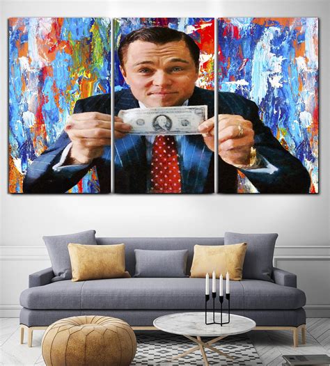 The Wolf Of Wall Street Canvas Wal Art Movie Poster Print Etsy