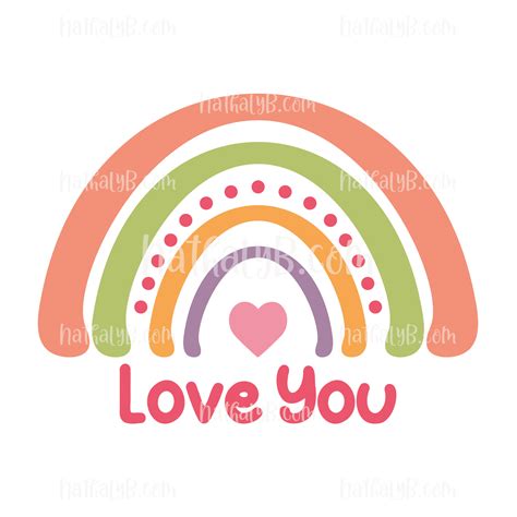 Love You Rainbow Svg Dxf