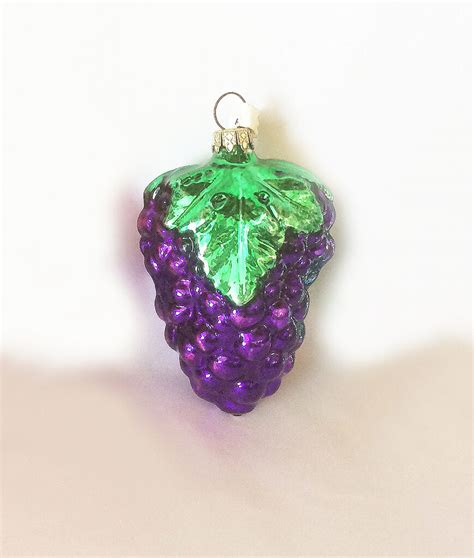 Vintage German Glass Christmas Ornament Grape Bunch, Mid Century ...