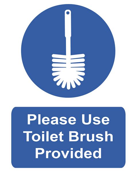 Adhesive Sign Sticker Notice Please Use Toilet Brush Provided WC Clean