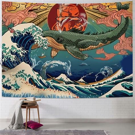 Bciig Aesthetic Japanese Tapestry Wall Hanging Anime Tapestry Trippy