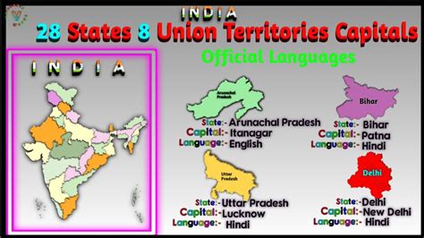 Indian States Capitals And Languages India Map States Of India How