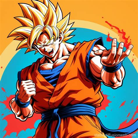 Goku In Frontal Position Stable Diffusion Online