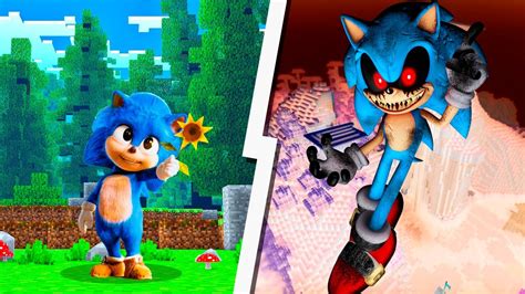 MINECRAFT Pero ME TRANSFORMO EN MEGA BABY SONIC EXE LA PELICULA SONIC