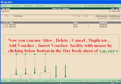 Alter And Delete Voucher Entries By Click In Tally Erp Accounting