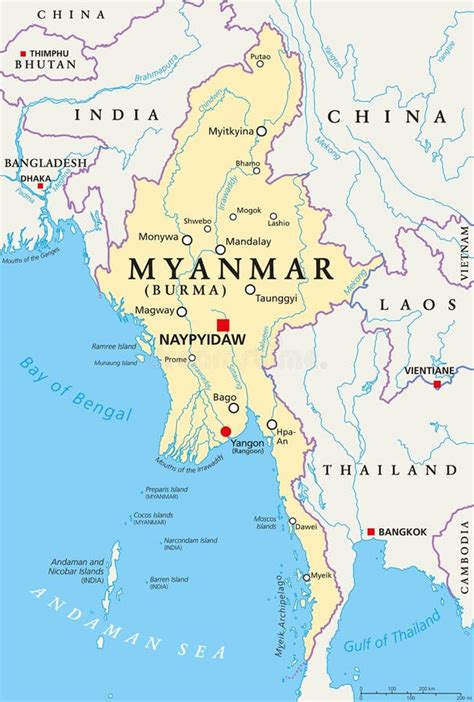 Free Download Hd Asia Myanmar Political Map Myanmar Burma Political Map ...