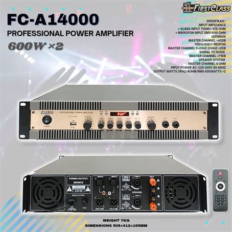 Jual POWER AMPLIFIER FIRSTCLASS FC A14000 ORIGINAL PRODUCT 600 X 2 WATT