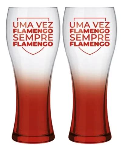 Juego De Vasos De Cristal Para Cerveza Flamengo Color Beer 680 Ml