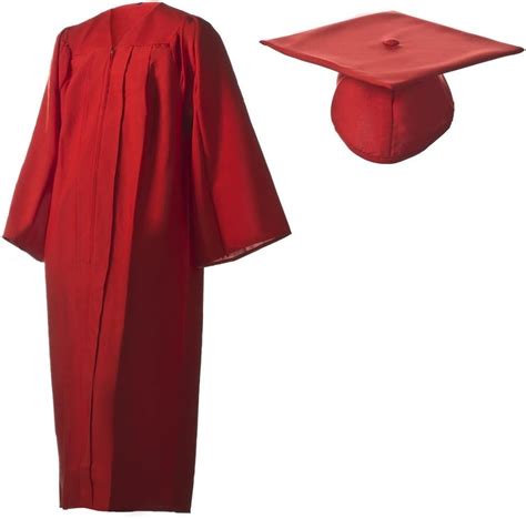 Graduation Cap And Gown Set Matte Red In Multiple Sizes 27