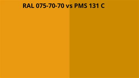 Ral 075 70 70 Vs Pms 131 C Ral Colour Chart Uk