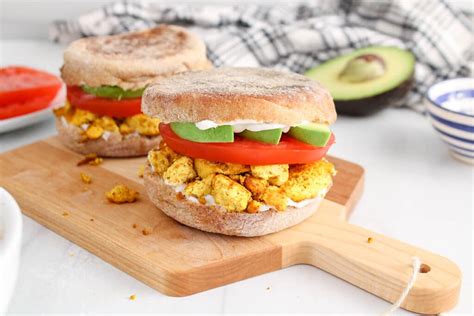 Tofu Scramble Breakfast Sandwich Plant Based Jess