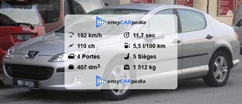 Peugeot 407 HDi FAP 110 Fiches Techniques 2004 2011 Performances