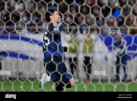 Japans Daichi Kamada Celebrates After Scoring The Opening Goal During
