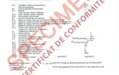 Certificat de conformité pour faire la carte grise ANTS Guide des