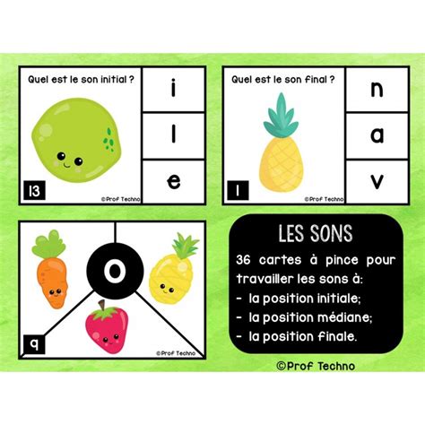 Cartes Pince Pour Travailler Les Sons