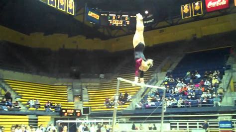 Du Gymnast Annamari Maaranen On Uneven Bars At The Cal Quad Meet Youtube