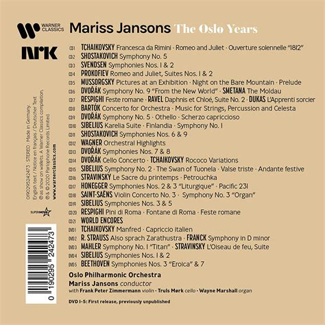 The Oslo Years Mariss Jansons La Bo Te Musique