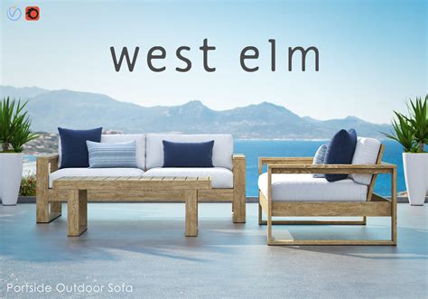 3D model West Elm Portside Outdoor Sofa | CGTrader