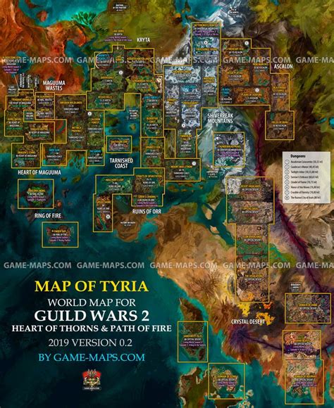 Full World Map For Guild Wars Gw Heart Of Thorns Gw Path Of Fire