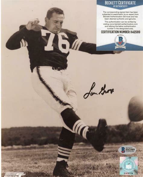 LOU GROZA CLEVELAND BROWNS SIGNED AUTOGRAPHED 8X10 PHOTO BECKETT H42589