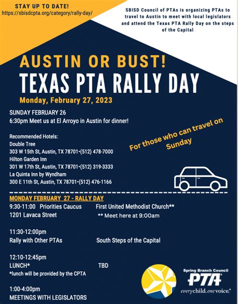 Rally Day 2023 – RSVP – Spring Branch ISD Council of PTAs