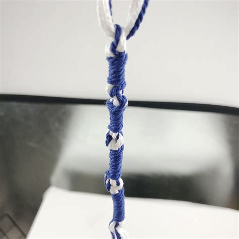 Judaism Tzitzits Set Of Four White With Blue Thread Tassels With