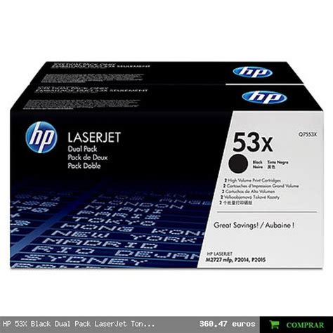 Hp X Black Dual Pack Laserjet Toner Cartridges Cartucho P Ginas