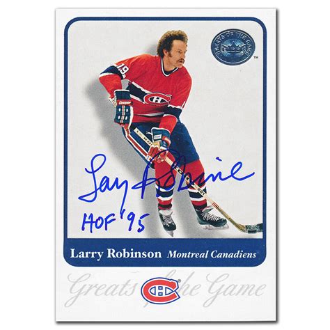 Fleer Greats Of The Game Larry Robinson Autographed Card