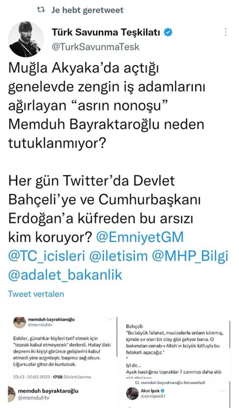 Türk Savunma Teşkilatı on Twitter Ben de dava açıp senin tanganı