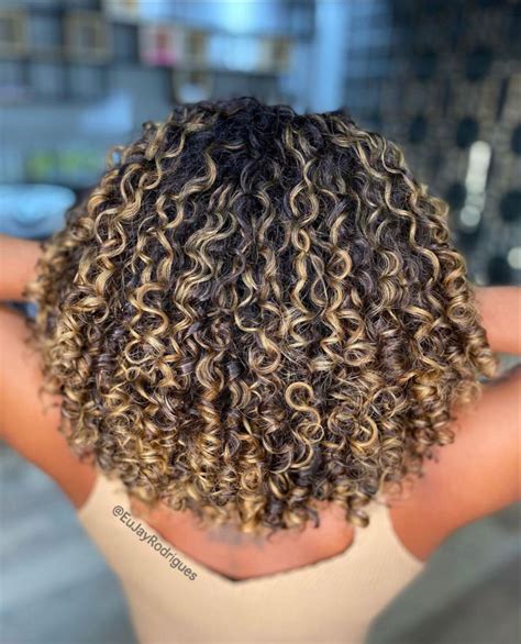 Curly Balayage Hair Blonde Highlights Curly Hair Dyed Curly Hair