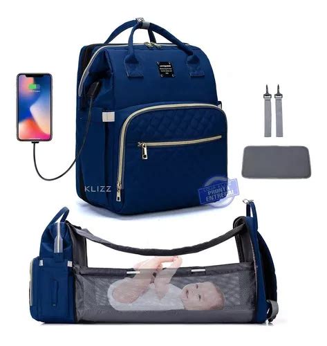 Mochila Para Maternidad Con Cambiador Y Usb Antirrobo Color Azul