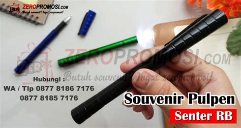 Souvenir Pen Senter RB Terbaru Custom Cetak Logo Pen Kantor Murah