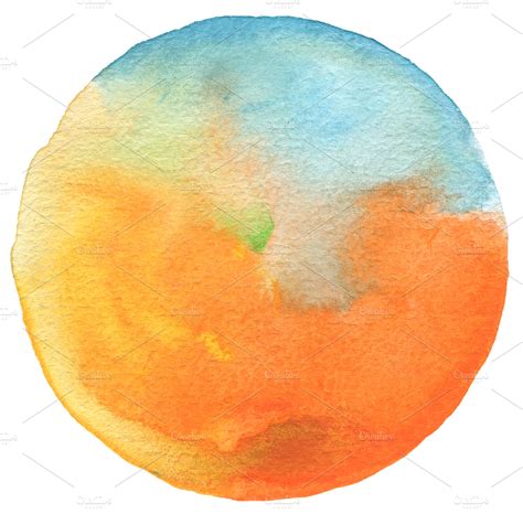 Circle Watercolor Painted Background High Quality Abstract Stock